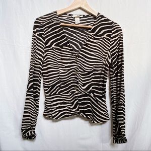 H&M zebra button down top